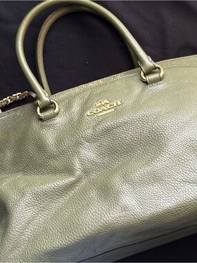 COACH MIA Olive Leather Tote Bag - Classic Women's Handbag
